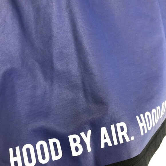 Hood By Air Blue and black/white Colorblock Striped Logo T-Shirt size S - Picture 13 of 16